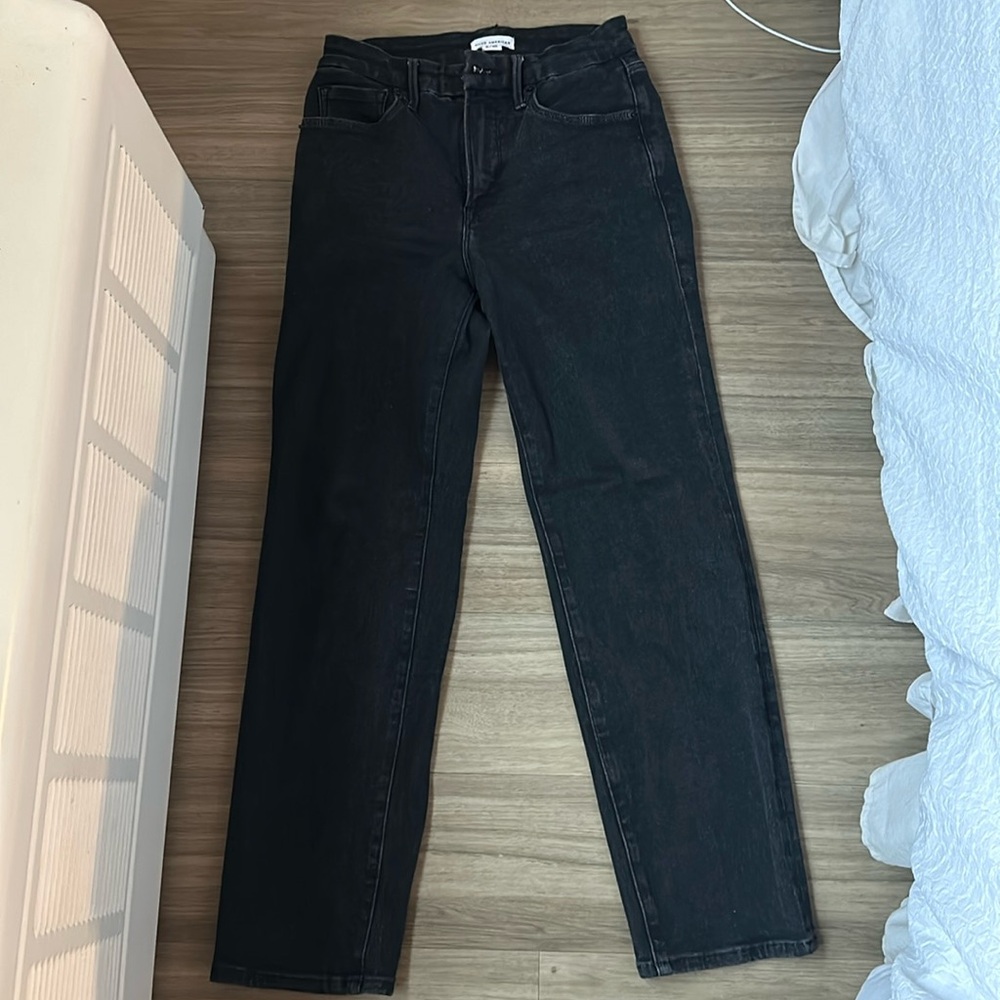 Good American Good Straight Jeans Black184